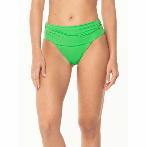 Bottom Garotas cintura alta drapeado verde vibrante