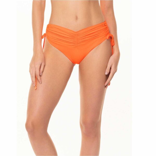 Bottom Garotas drapeado cintas laterales naranja
