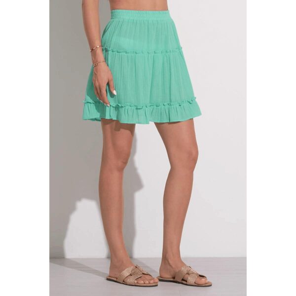Falda Elan corta algodón verde menta - Imagen 2