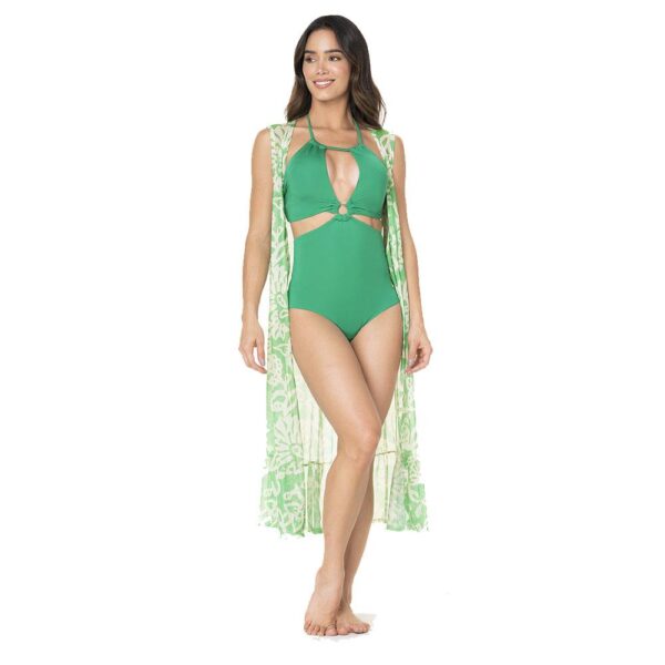 Kimono Garotas largo Jacaranda verde - Imagen 3