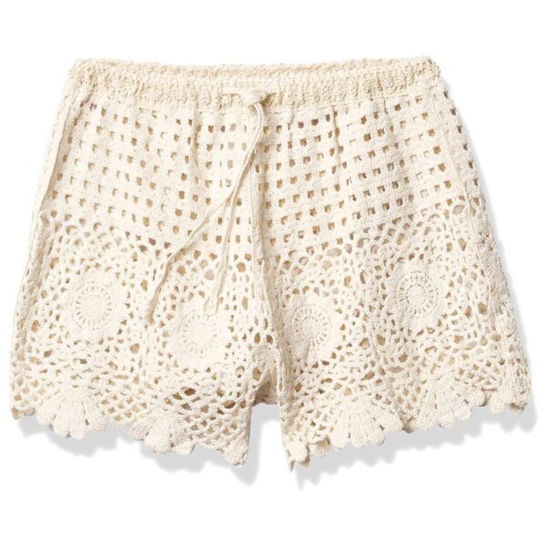 Short Citrus crochet beige mujer - Imagen 3