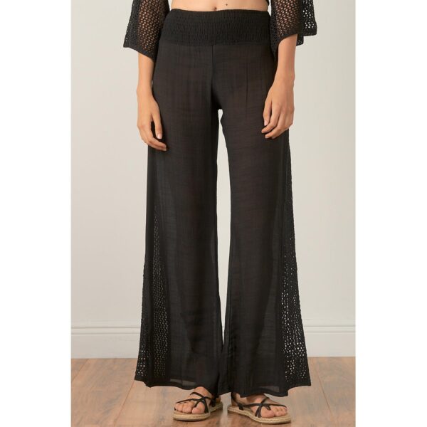 Pantalon Elan con elastico lado crochet negro