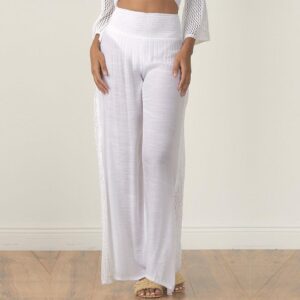 Pantalon Elan con elastico lado crochet blanco