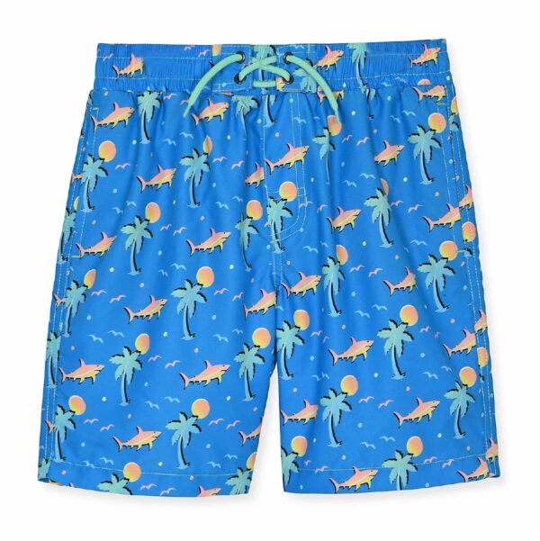 Calzoneta Beach Bros 80´s Shark Palm azul niño