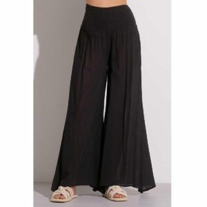 Pantalon Elan algodón con elastico pallazzo negro