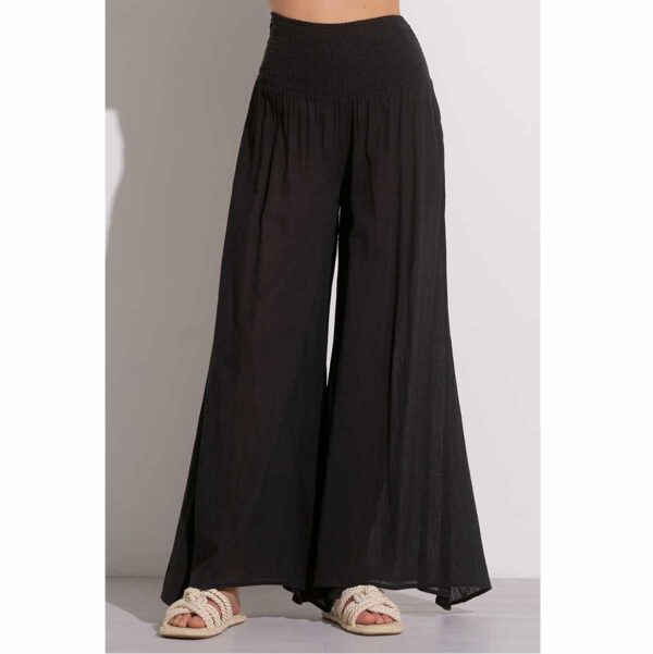 Pantalon Elan algodón con elastico pallazzo negro