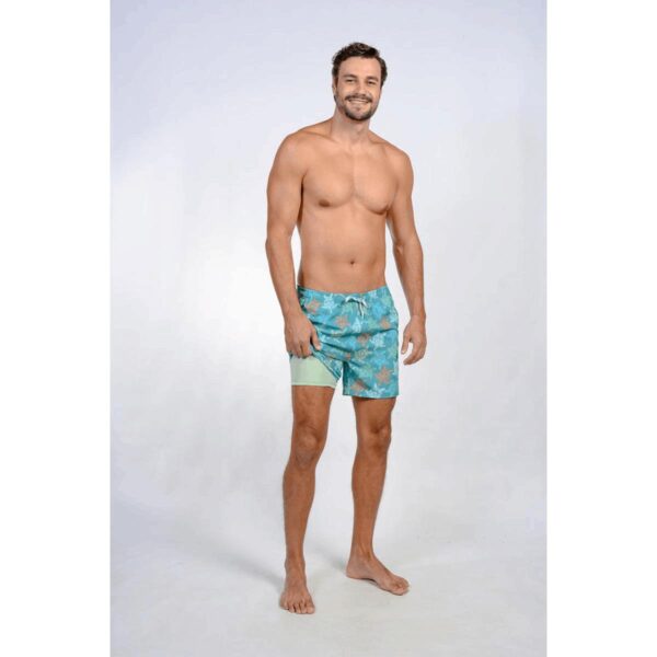 Calzoneta Ingear con boxer verde con tortugas celestes hombre