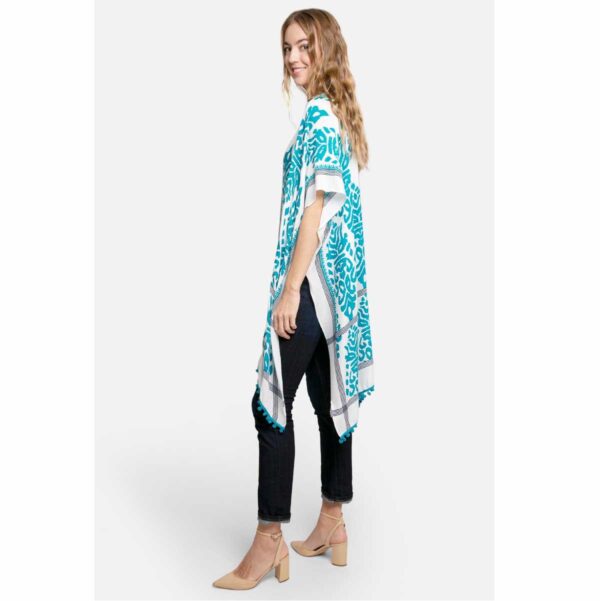 Kimono Jasmine midi celeste con ponpones - Imagen 2