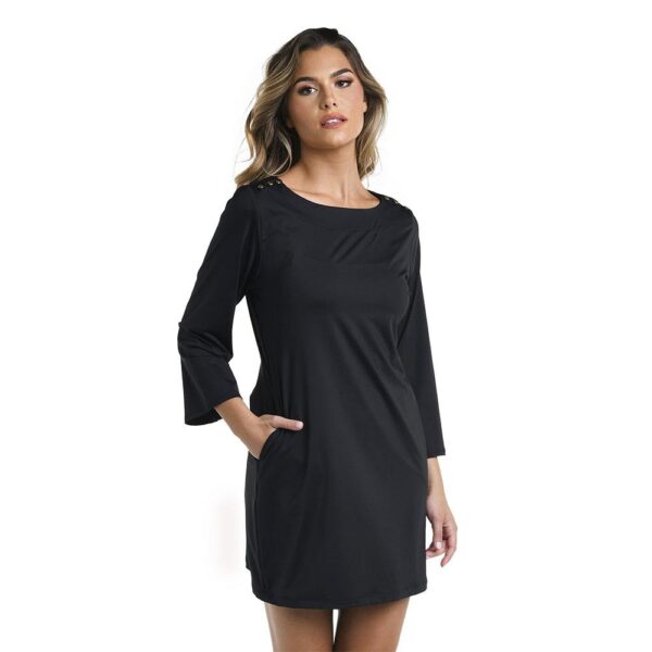 Vestido LB corto M/L negro lycra - Imagen 2