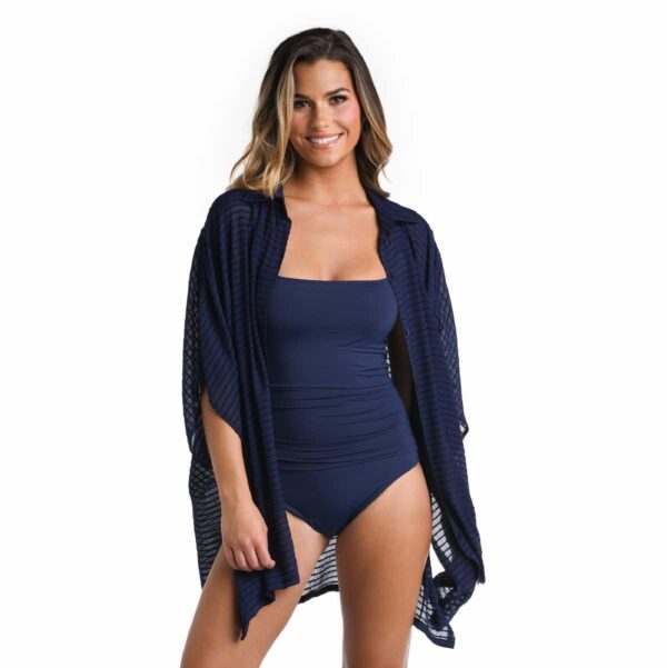 Camisa LB larga Shadow Stripe azul