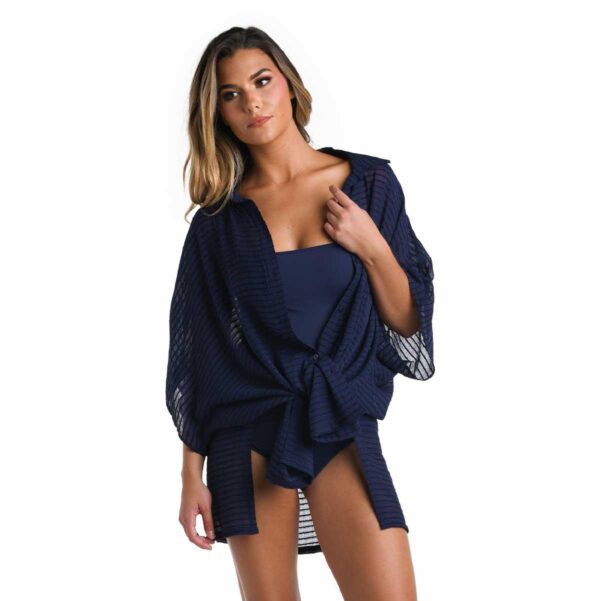 Camisa LB larga Shadow Stripe azul - Imagen 2
