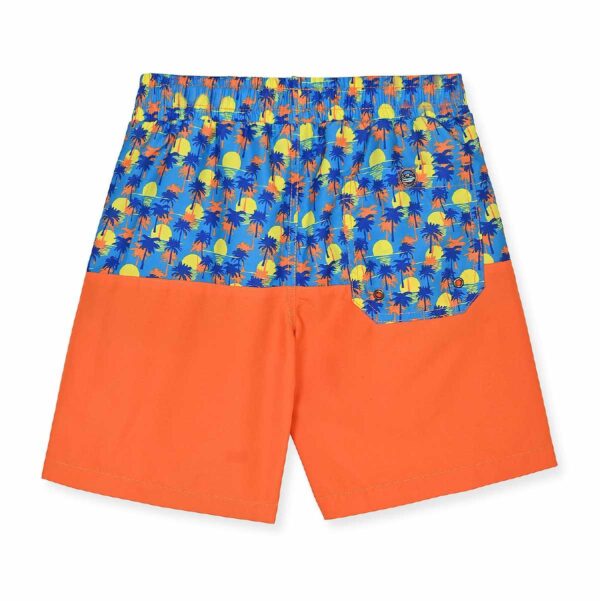 Calzoneta Beach Bros color block Palm Shadow azul/naranja niño - Imagen 2