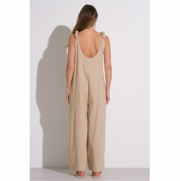 Jumper Elan flojo tipo lino beige - Imagen 3