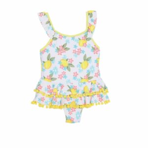 Calzoneta Real Love SS ruffle y ponpones limones niña 2T-4T