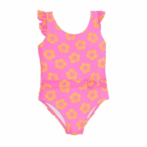 Calzoneta Real Love SS rosado con flores naranja niña 2T-4T - Imagen 2