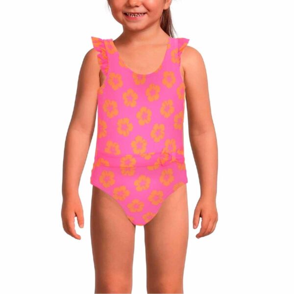 Calzoneta Real Love SS rosado con flores naranja niña 2T-4T - Imagen 3