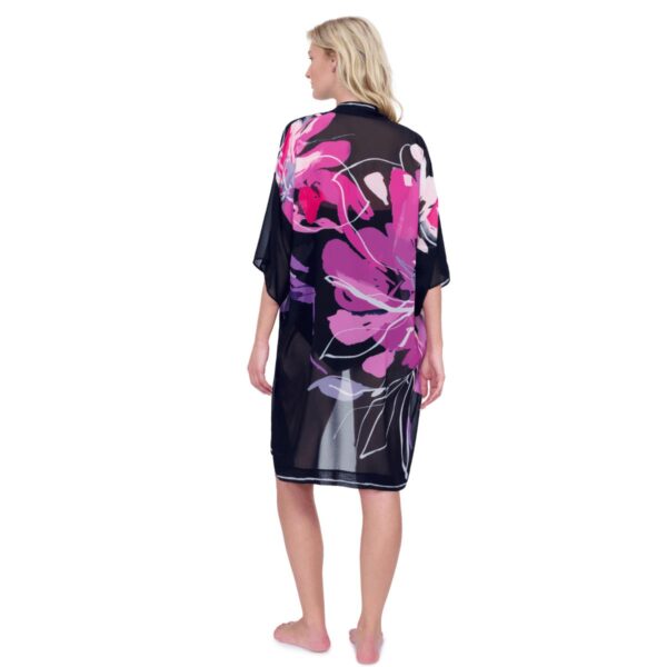 Kimono Gottex Water Lily negro y rosado - Imagen 2