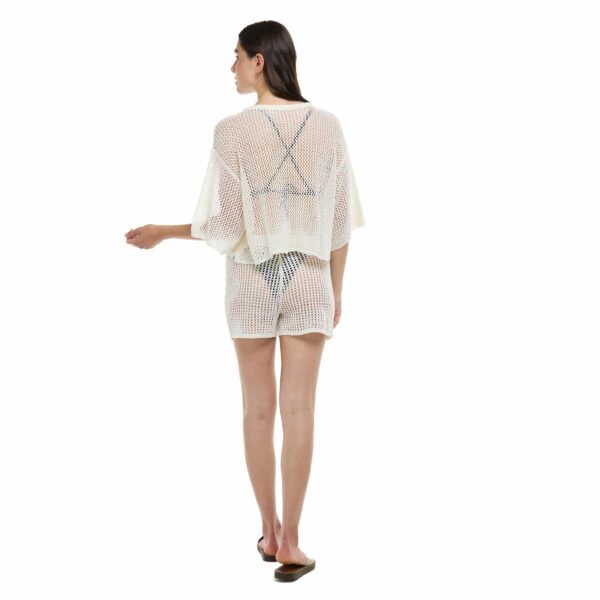 Camisa Eidon corta Bella calada crema mujer - Imagen 3