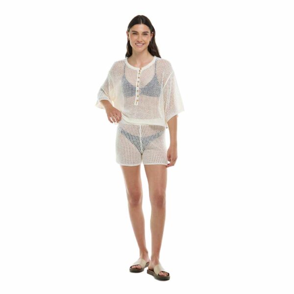 Short Eidon Zia calado crema mujer - Imagen 3