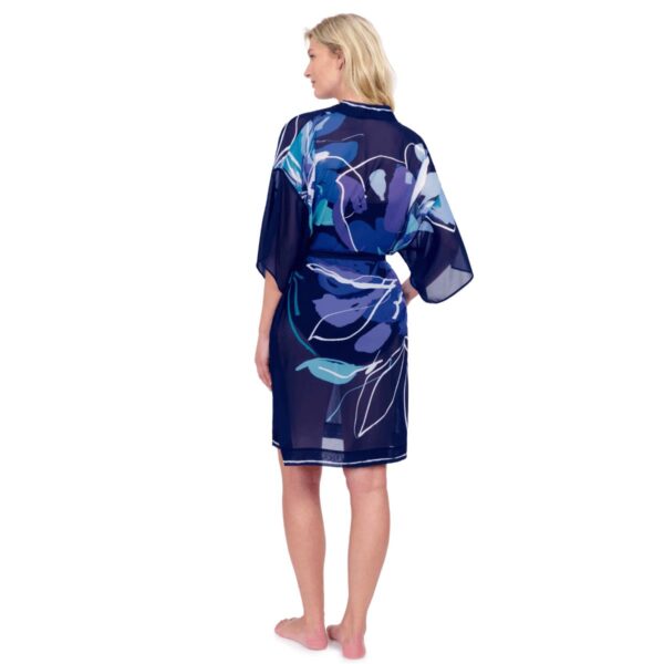 Kimono Gottex Water Lily azul y morada - Imagen 3