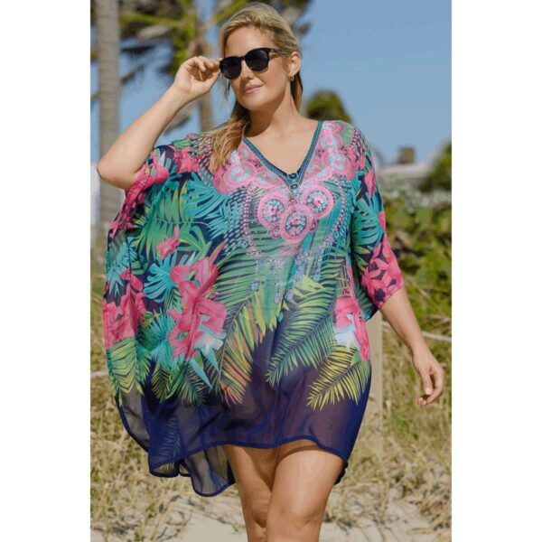 Kaftan Ingear corto con detalle mujer