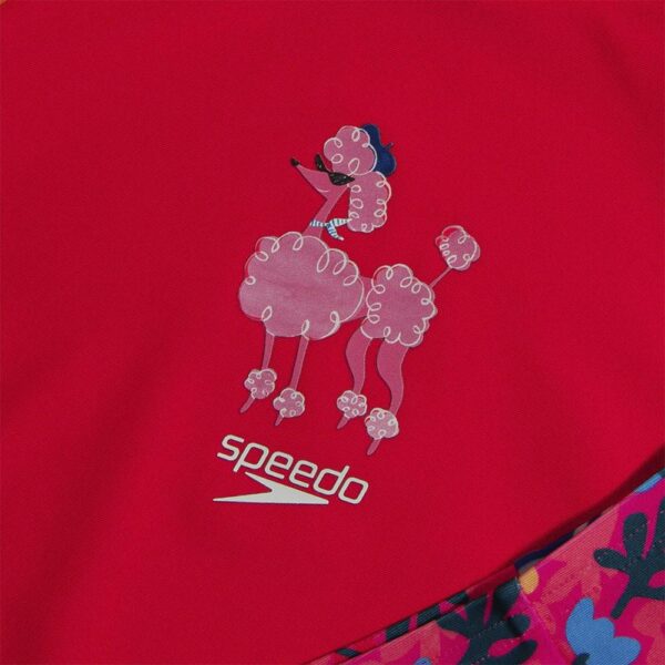 Set de Rashguard Speedo M/C 2pzas niña rojo diseño poodle 2-4yr - Imagen 2