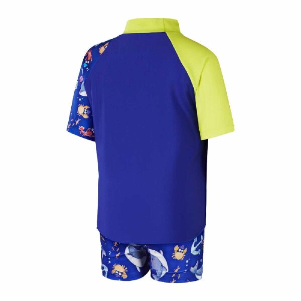 Set Rasguard Speedo M/C 2pzas niño azul diseño delfines 2-4yr - Imagen 2