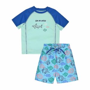 Set de rashguard y calzoneta Beach Bros Large Fish niño