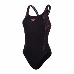Calzoneta Speedo Endurance+ HyperBoom Splice muscleback mujer negro/naranja