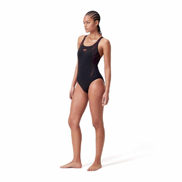 Calzoneta Speedo Endurance+ HyperBoom Splice muscleback mujer negro/naranja - Imagen 6