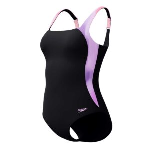 Calzoneta Speedo Shaping LunaLustre mujer negro linea violeta