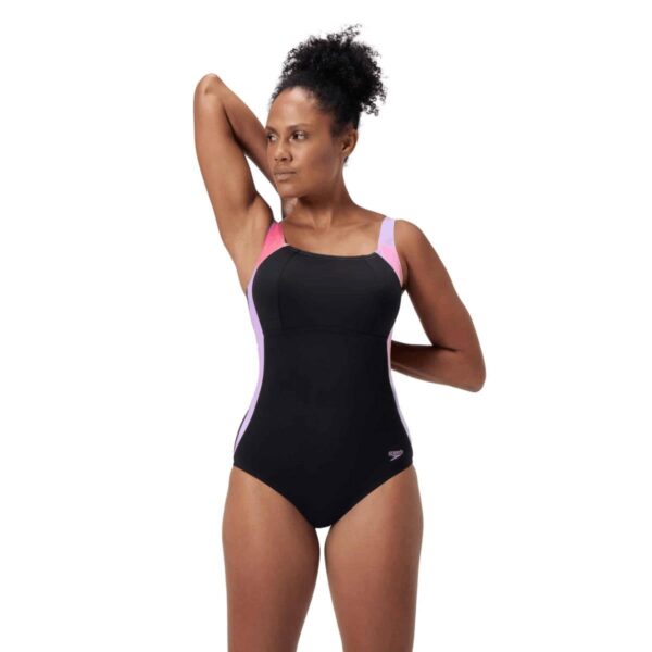 Calzoneta Speedo Shaping LunaLustre mujer negro linea violeta - Imagen 2