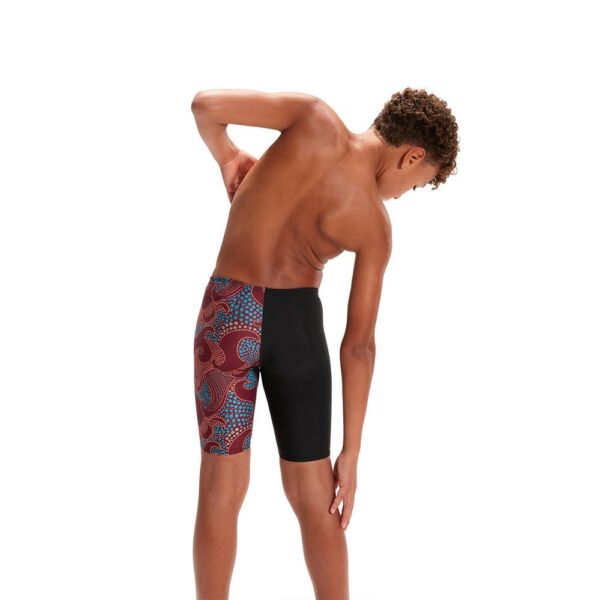 Jammer Speedo Digital Allover V-cut niño negro/olas rojas - Imagen 4