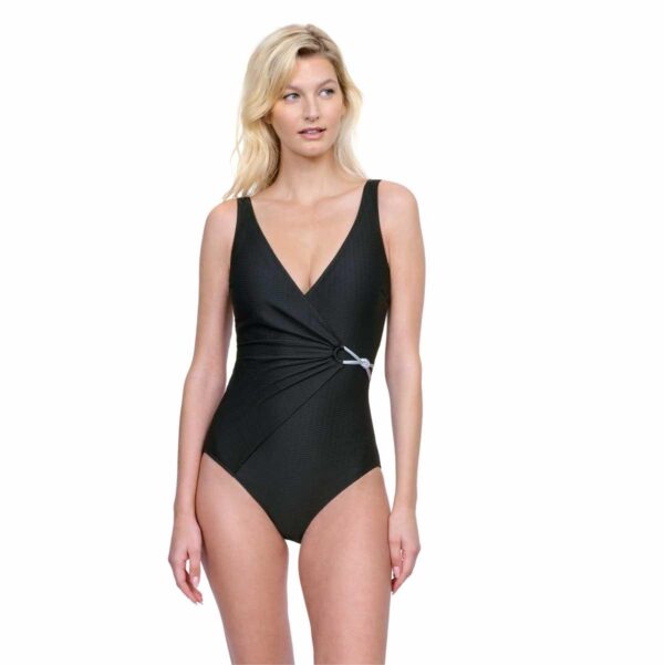 Calzoneta Gottex Harbourside textura negra nudo a un lado