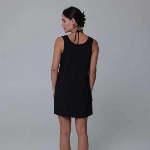 Vestido J.Valdi corto con tirante aro Kira Slub negro - Imagen 3