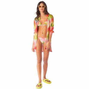 Camisa Maaji larga SP25 Lime Obre Shibori