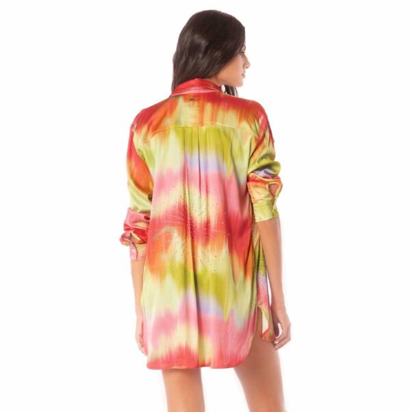 Camisa Maaji larga SP25 Lime Obre Shibori - Imagen 3