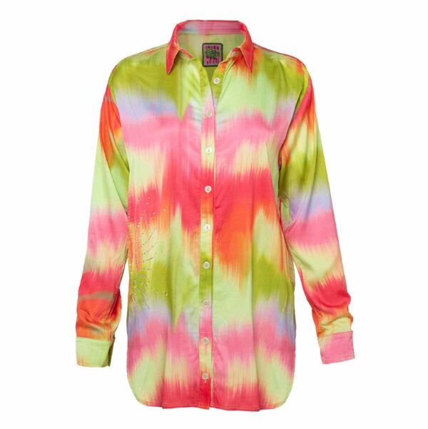 Camisa Maaji larga SP25 Lime Obre Shibori - Imagen 6