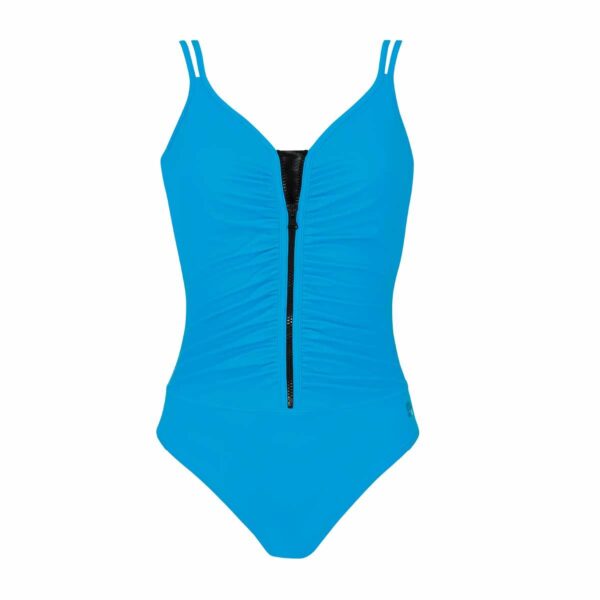 Calzoneta Sunflair 72220 celeste zipper negro