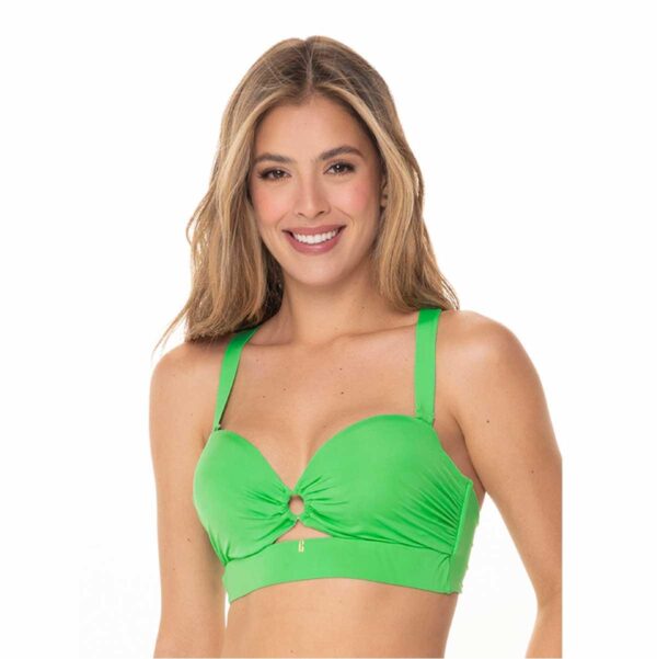 Top Garotas copa con aro y banda verde vibrante - Imagen 3