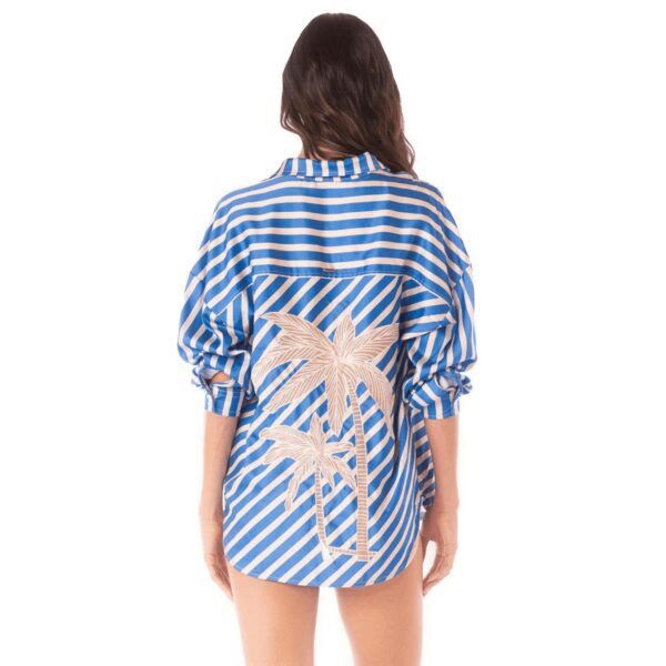 Camisa Maaji SP25 Azure Stripes Manele - Imagen 2