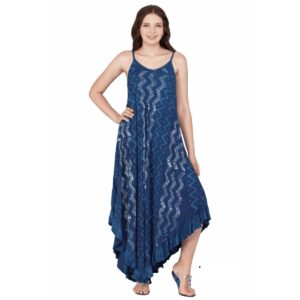 Vestido India Boutique largo azul marino rayas chevron mujer