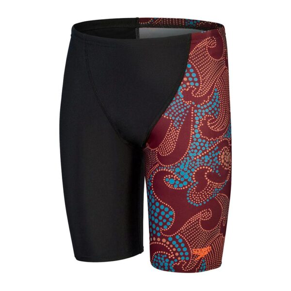 Jammer Speedo Digital Allover V-cut niño negro/olas rojas
