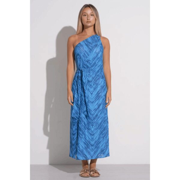 Vestido Elan largo Blue Havana un hombro - Imagen 2