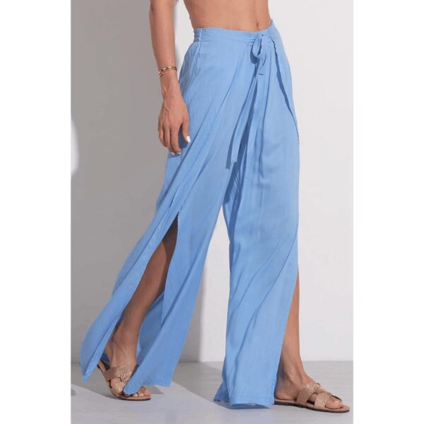 Pantalon Elan wrap leg celeste - Imagen 2