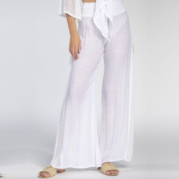Pantalon Elan con elastico lado crochet blanco - Imagen 5