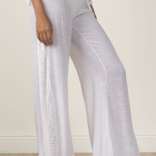 Pantalon Elan con elastico lado crochet blanco - Imagen 2