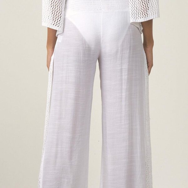 Pantalon Elan con elastico lado crochet blanco - Imagen 3