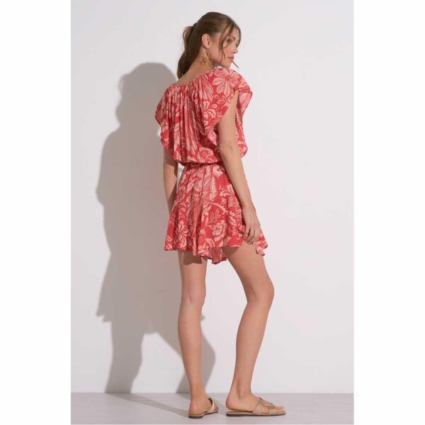 Vestido Elan corto flores rojo - Imagen 2