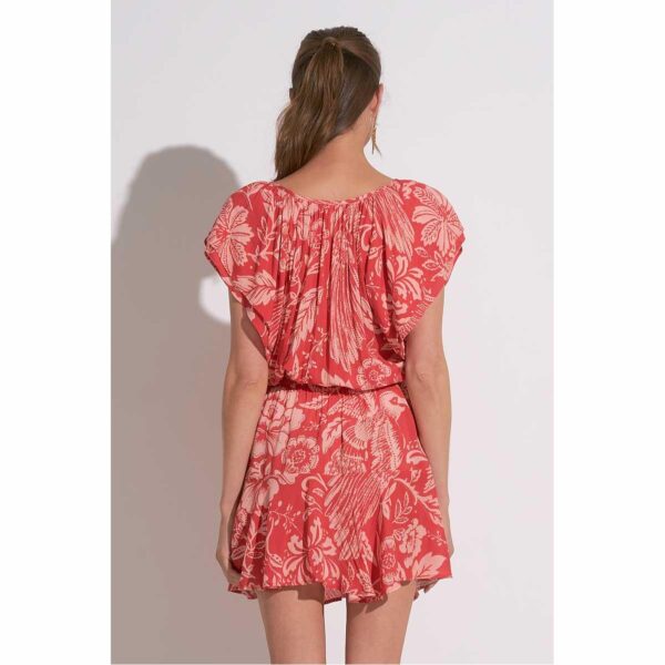 Vestido Elan corto flores rojo - Imagen 4